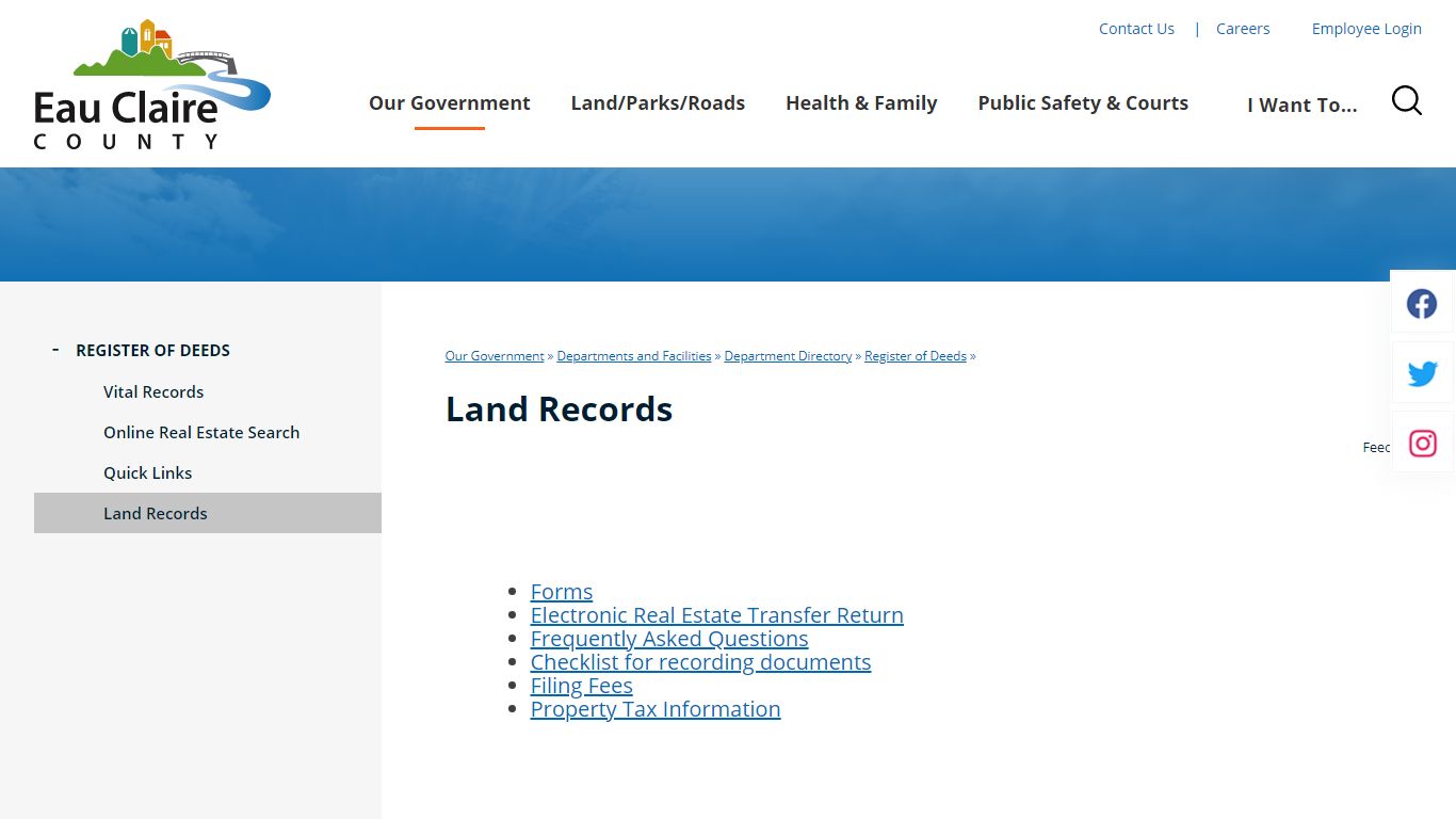 Land Records | Eau Claire County