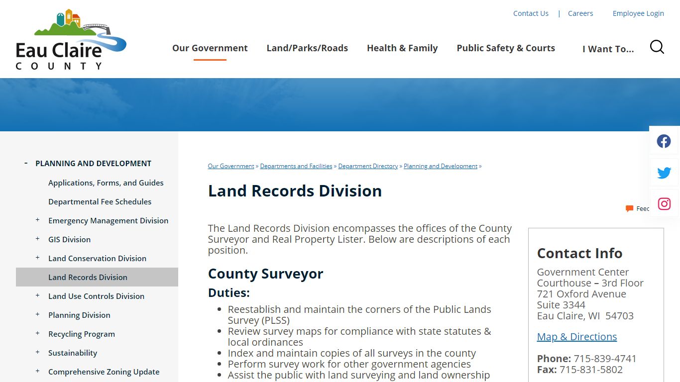 Land Records Division | Eau Claire County